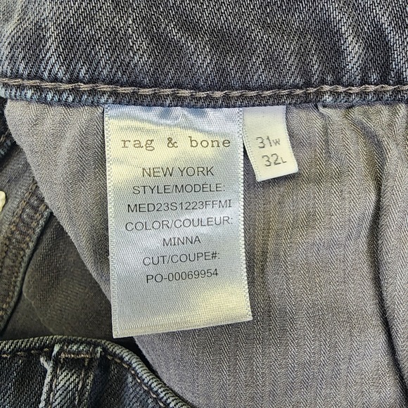 Rag & Bone Fit 2 Slim Jeans Mens 31x28 Gray Stretch Denim Dark Wash - Picture 8 of 10